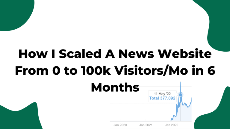 How I Scaled A News Website From 0 to 100k Visitors/Mo in 6 Months – SEO Case Study